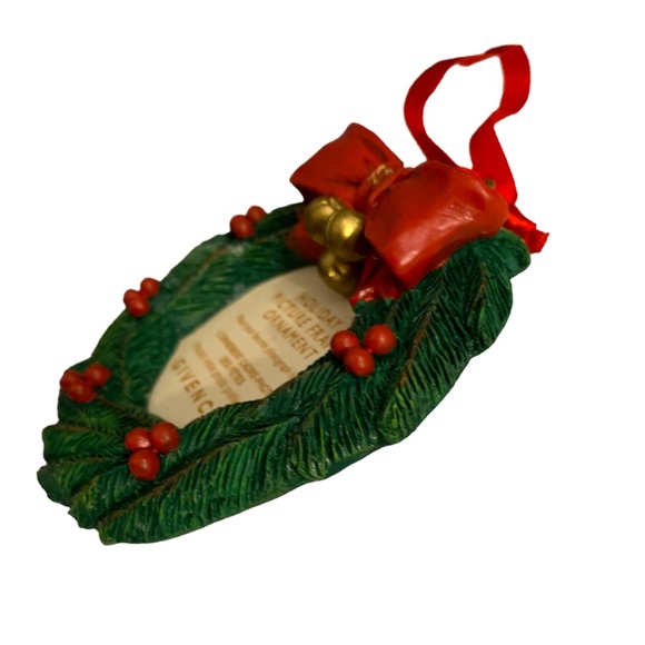 VTG Givenchy Holiday Wreath Picture Frame Christmas Tree Ornament - Picture 2 of 4